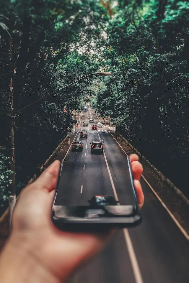 Image of a Mobile Phone Controlling a Car