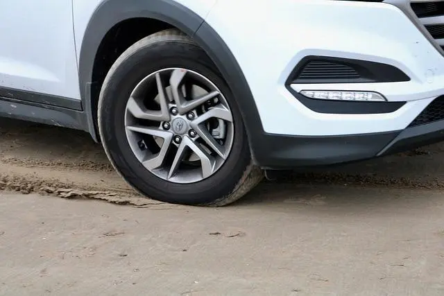 Image of a Car Wheel Spinning