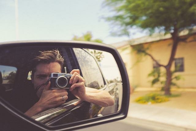 Image of a Camera in a rear view mirror