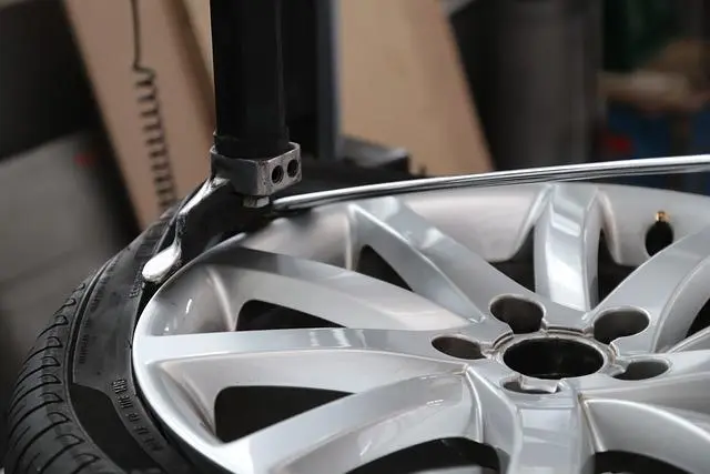 Image of a Car Tyre being repaired