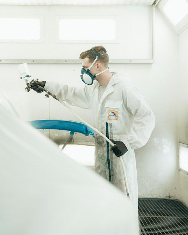 Image of a New Car Being Sprayed