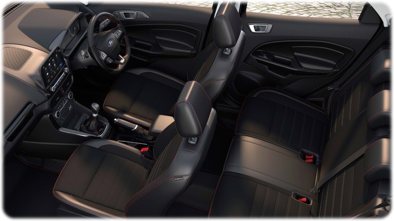 The new 2018 Ford Ecosport interior view, looking downwards
