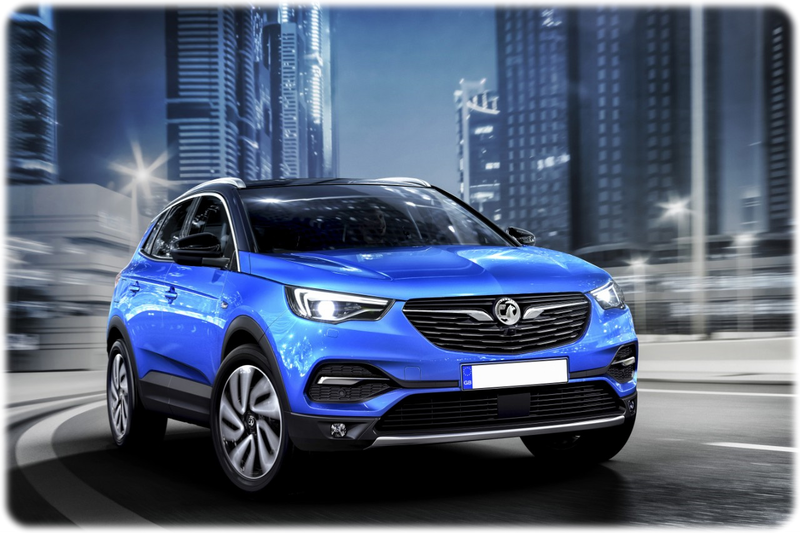 New 2018 Vauxhall Grandland X Ultimate front facing with a blurred city background