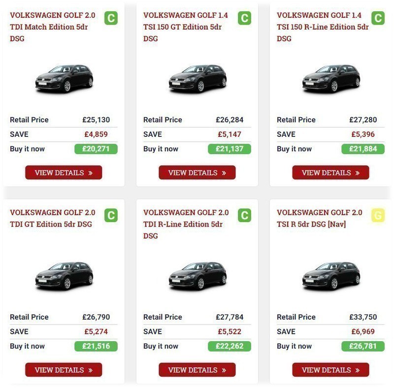 vw golf offers