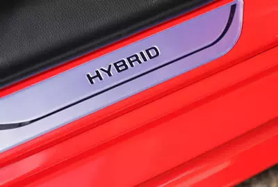 2020 Toyota Yaris exterior hybrid badge