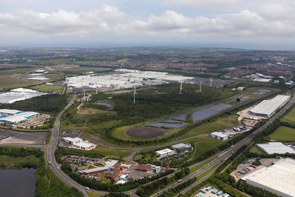 aerial view of Nissan Sunderland