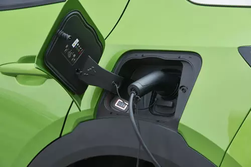 closeup of 2021 Vauxhall Mokka-e charging