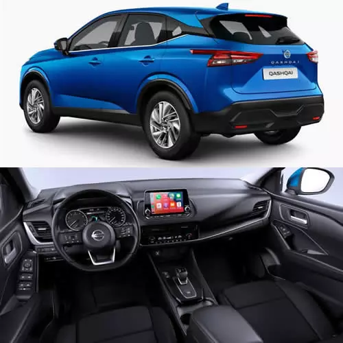 interior and exterior images of 2021 Nissan Qashqai Acenta Premium model