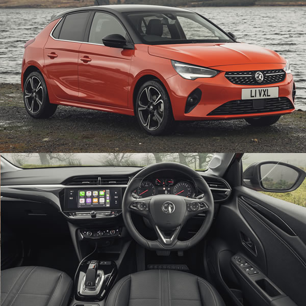 interior and exterior images of 2021 Vauxhall Corsa