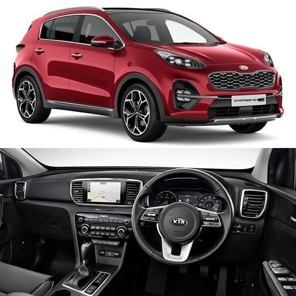 interior and exterior images of 2021 KIA Sportage