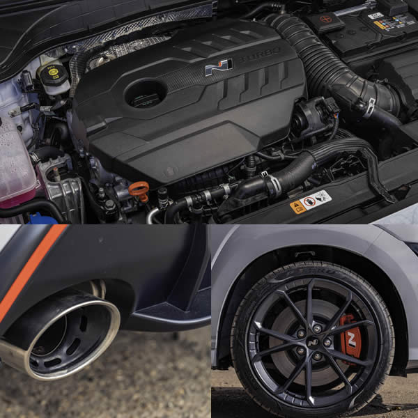 2022 Hyundai KONA N exterior photo and and interior image of sports seats