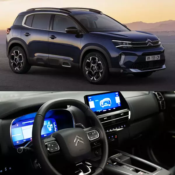 exterior and interior images of 2022 Citroen C5 Aircross