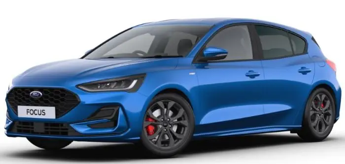 Image of a New Ford Focus 2023 Model in Desert Island Blue