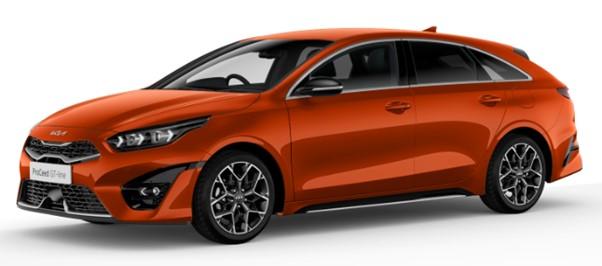 Image of a Kia Pro Ceed Model in Orange
