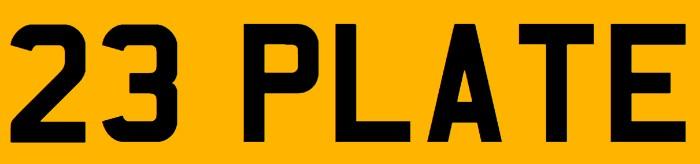 23 Registration Plate