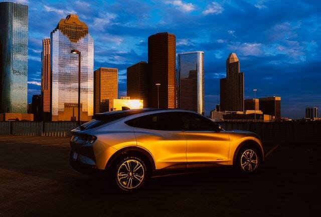 Image of a Mustang Mach-E in Gold 2023 Model