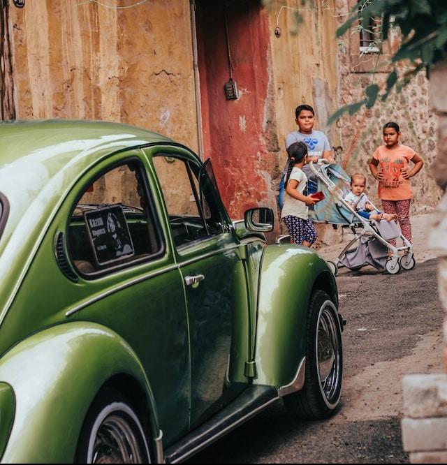 Image of a Volkswagen Beetle in Green