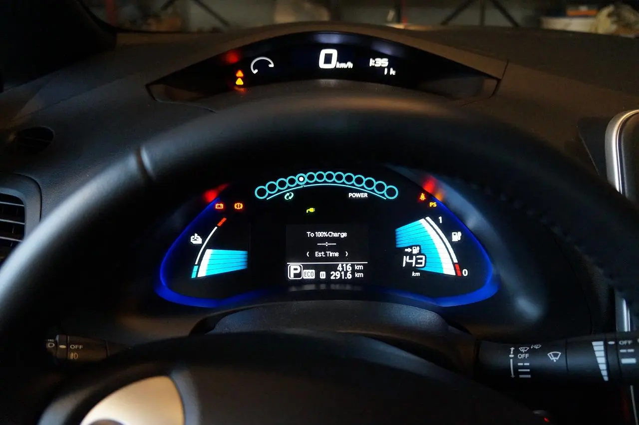 Image of an Electric Car Battery Dashboard