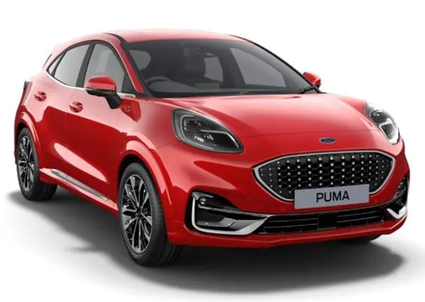 Image of a Ford Puma Front Right View in Fantastic Red