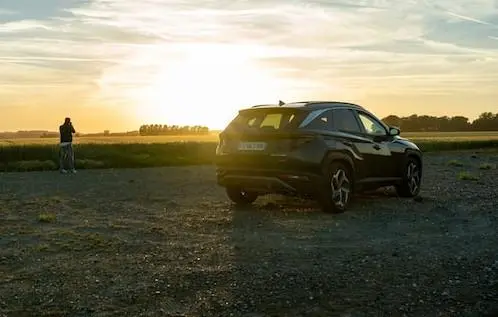 Hyundai Tucson with the Sky at Night