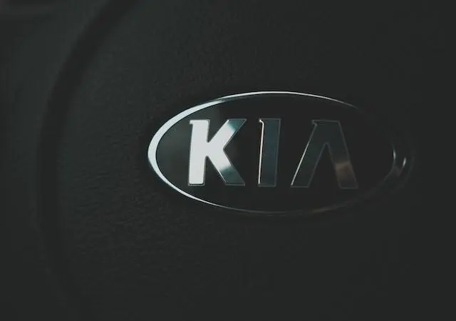 Image of a Kia Logo on a Steering Wheel