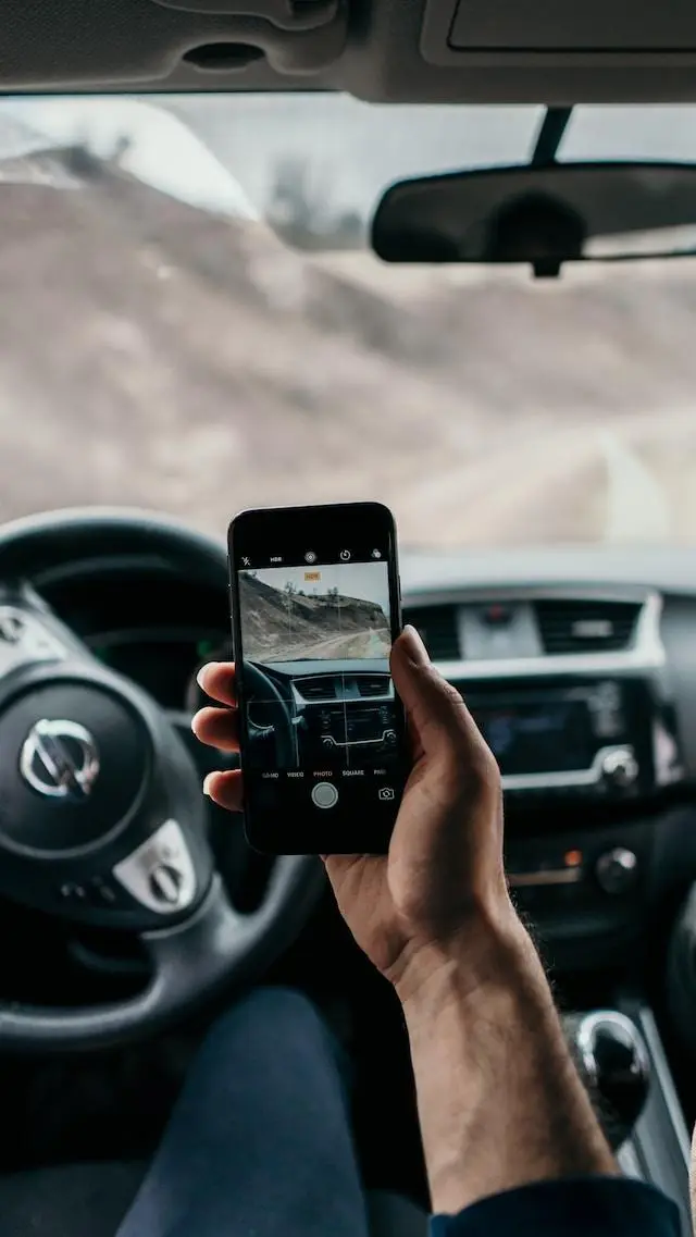 Image of a Nissan Car Interior with Phone