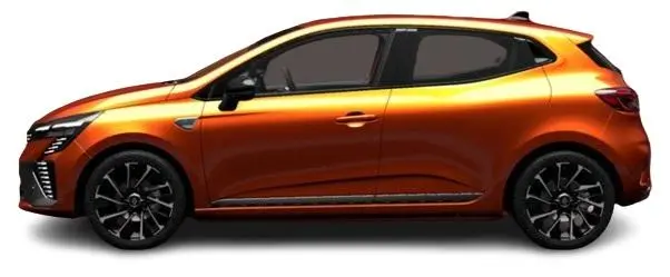 New Renault Clio 2024 Model in Valencia Orange - Full Side View