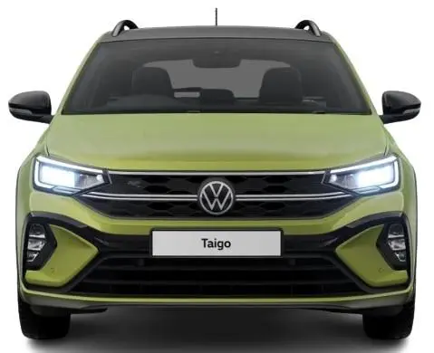New Volkswagen Tiago 2024 in Visual Green Metallic - Front View