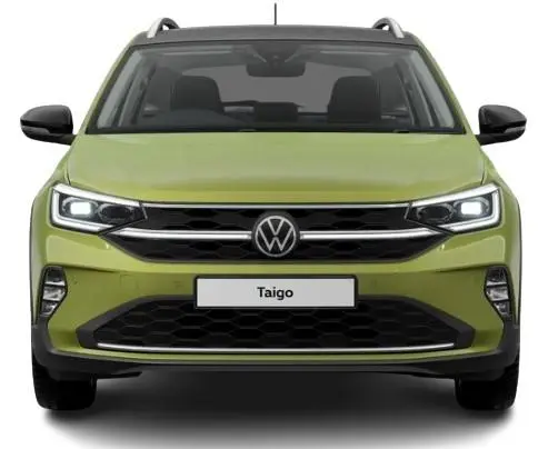 New Volkswagen Taigo Style Model in Visual Green Metallic Paint - Front View