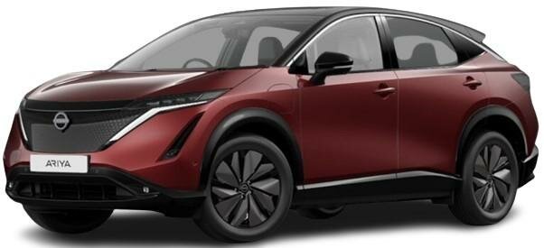 Nissan Ariya in Two Tone Burgundy Black Paint