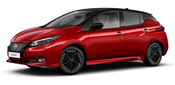 New Nissan Leaf 2024 in Red with Pearl Black Roof