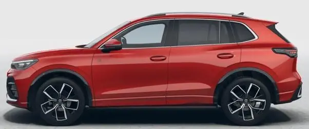 Image of a New Volkswagen Tiguan 2024 in Cypress Red