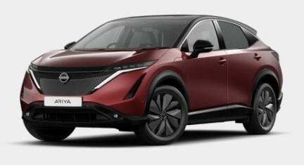 Image of a Nissan Ariya 2024 Model in Burgundy