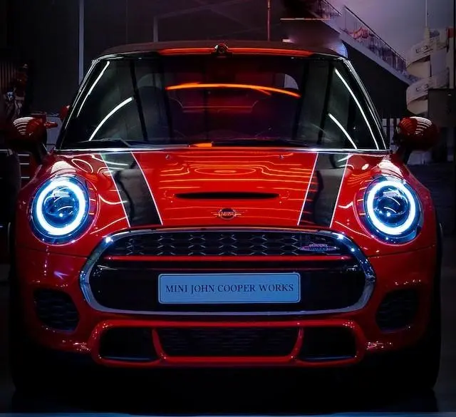 Image of a Red Mini at the British Motorshow