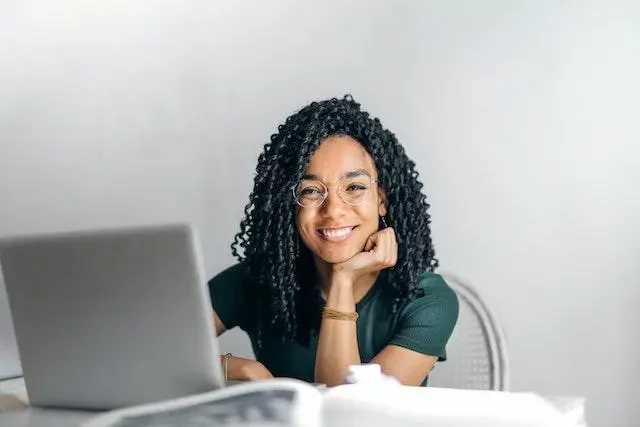 Image of a Lady at a Computer