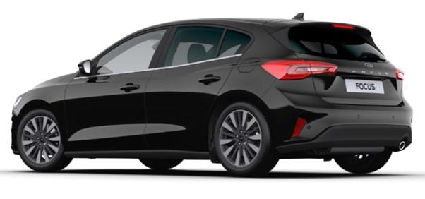 Image of a Ford Focus 2024 model in Agate Black - Rear View