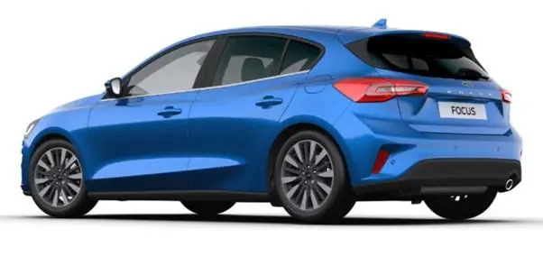 Rear Image of the Ford Focus in Dessert Island Blue