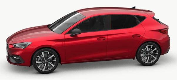 New Seat Leon 2024 Model in Desire Red - Side View