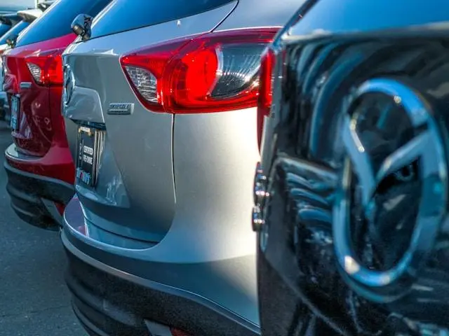 Row of Mazda Cars Rear View 2024