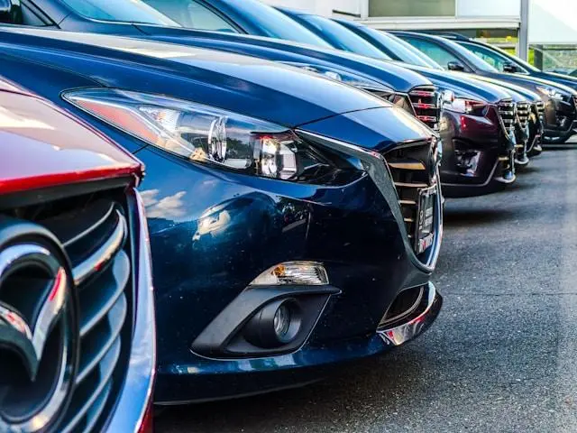 Row of New Mazda Cars