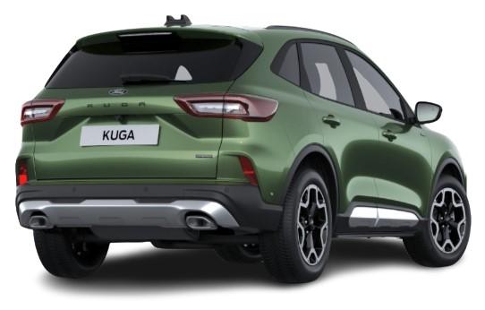 Ford Kuga 2024 in Bursting Green - Rear View (uk-car-discount.co.uk)