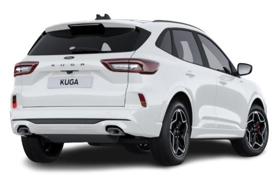 New Ford Kuga PHEV in Frozen White Paint - Rear View (uk-car-discount.co.uk)