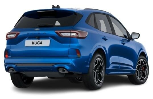 New Ford Kuga 2025 ST-Line Model in Desert Island Blue - Rear (www.uk-car-discount.co.uk)