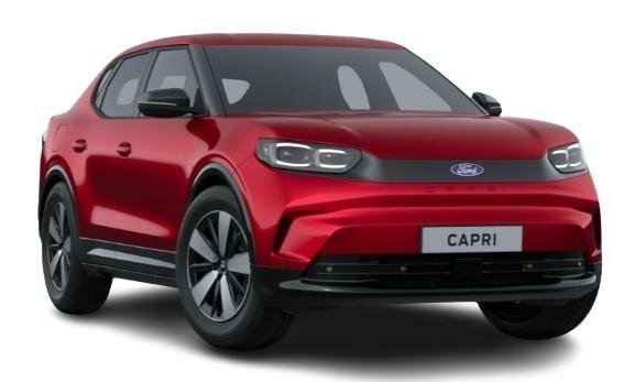 New Ford Capri 2025 Model in Rapid Red (www.uk-car-discount.co.uk)