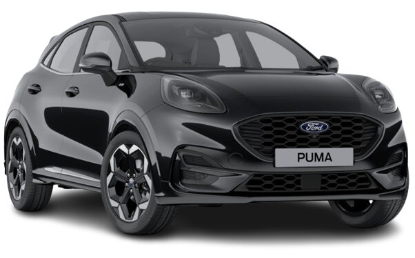 New Ford Puma ST-Line X 2025 - Agate Black - Front Side (www.uk-car-discount.co.uk)