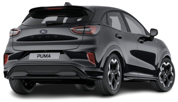 New Ford Puma ST-Line X 2025 - Agate Black - Rear Side (www.uk-car-discount.co.uk)