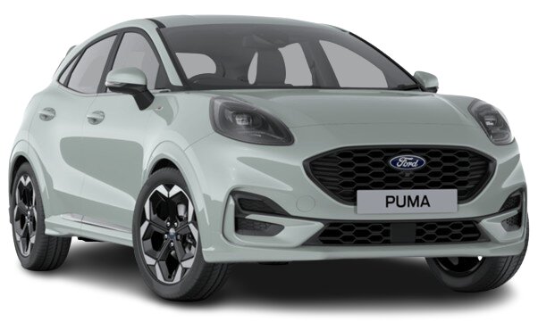 New Ford Puma ST-Line X 2025 - Cactus Grey - Front Side (www.uk-car-discount.co.uk)