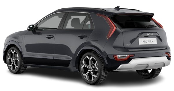 New Kia Niro 2025 Model in Black - Rear Side View (www.uk-car-discount.co.uk)