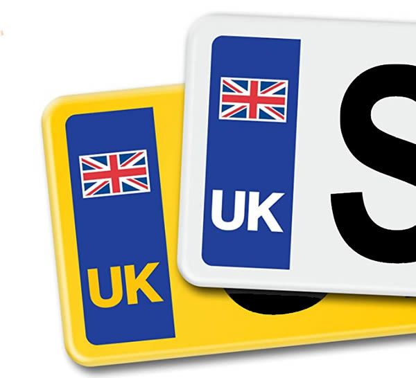 UK stickers on number plates